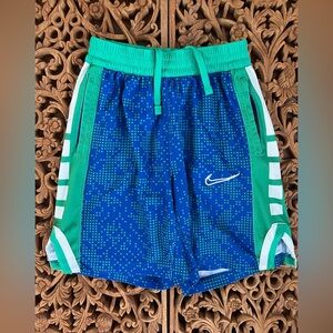 Nike Youth Shorts Basketball Athletic SZ L Youth Blue Green Digi Print
